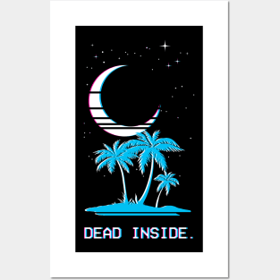 Dead Inside (Vaporwave Moonlight Island) Posters and Art